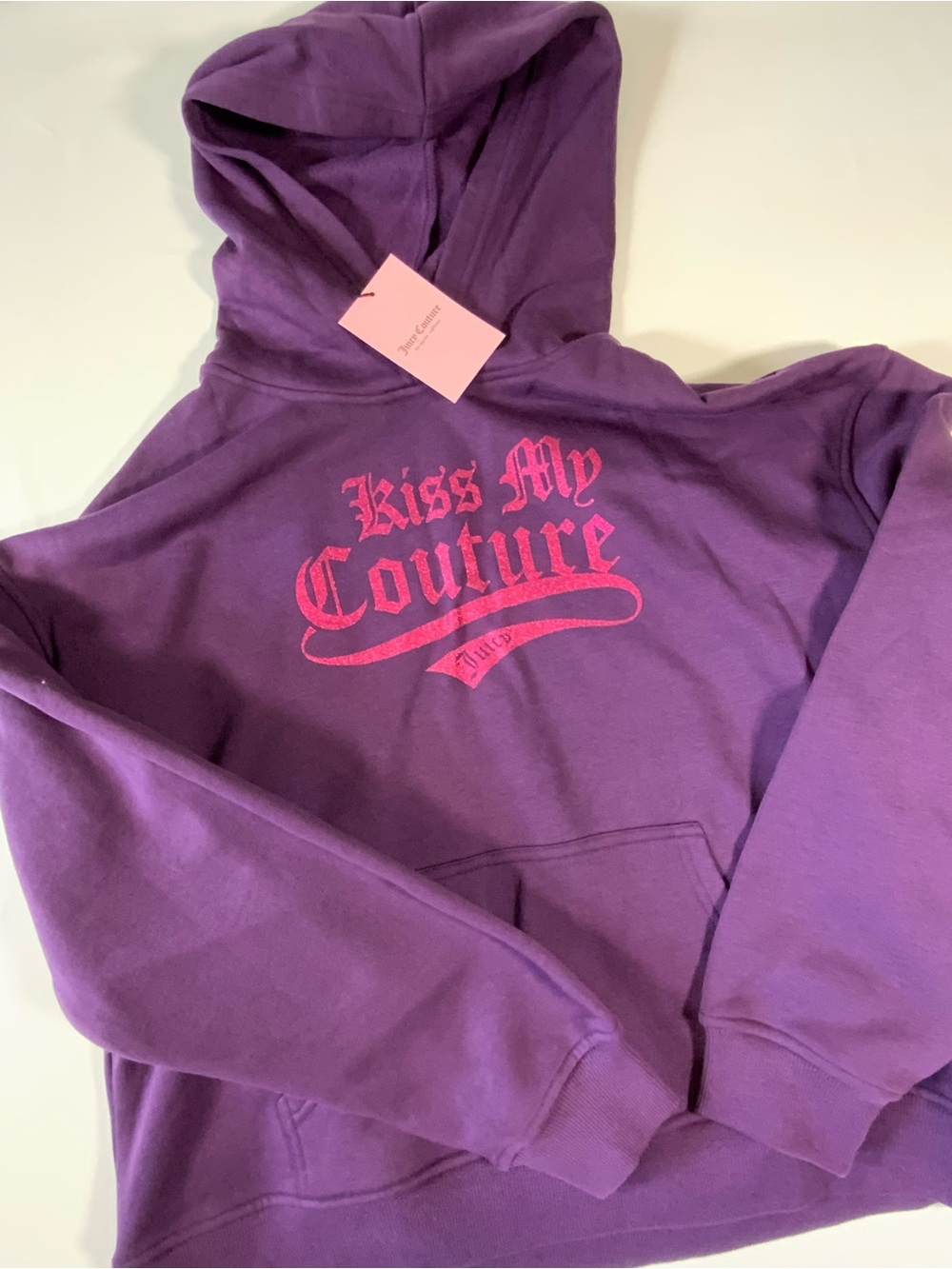 Juicy Couture Purple Glitter Logo Hooded Top